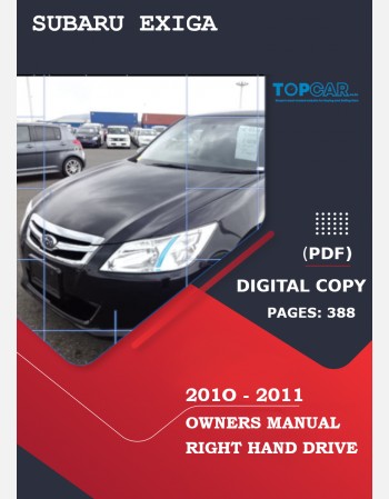 subaru exiga 2010-2011 owners manual in english